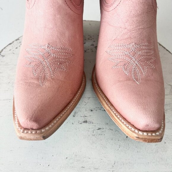 Lane SMOKESHOW Pink Cowboy Bootie Womens 9 Pink Leather Western Cowgirl Boots - Picture 6 of 11